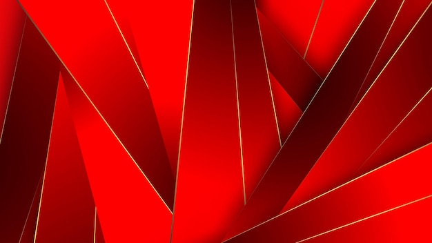 Vector red background with golden line style luxury