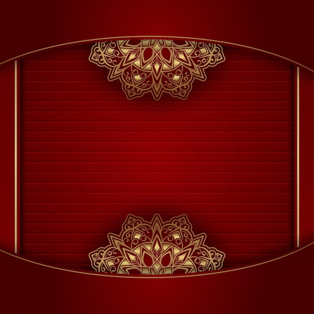 Red background with golden mandala ornament