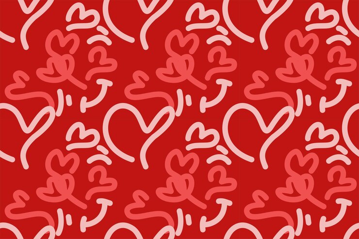 a red background with hearts and a red background
