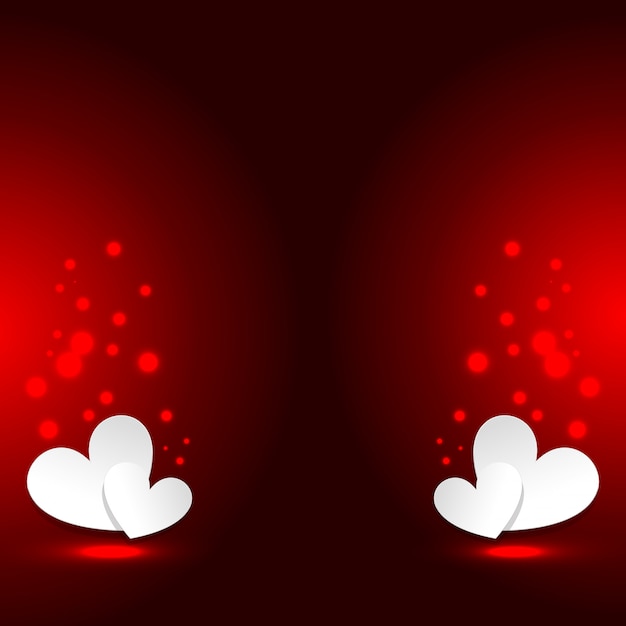 Vector red background with hearts