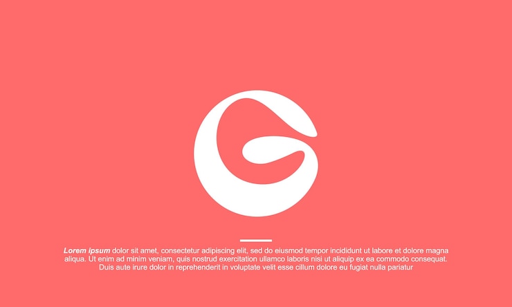 Vector 흰색 문자 g가 있는 빨간색 배경