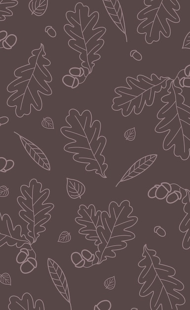 Red background with many autumn foliage Vector