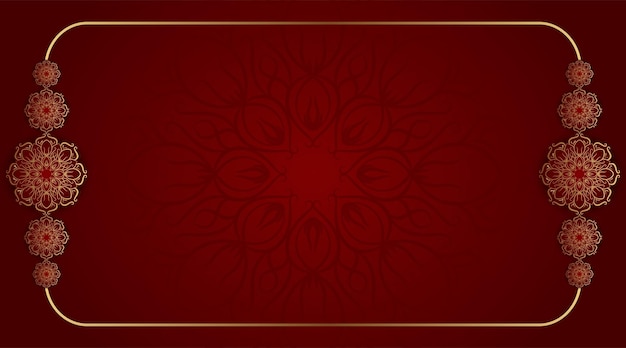 Красный фон с декоративной мандалой