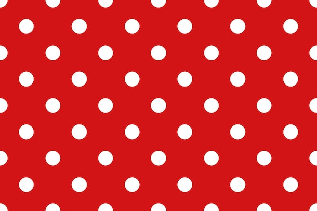 Vector red background with polka dots seamless pattern vector illustration