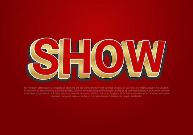 a red background with a red background that says show show show.