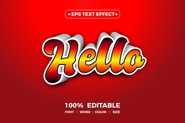 Red background with the word hello in the middle