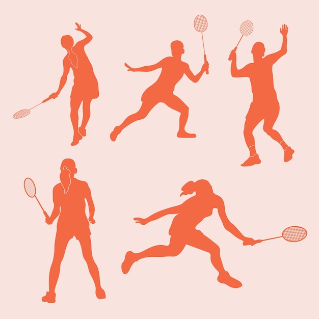 Red Badminton Silhouette Collection