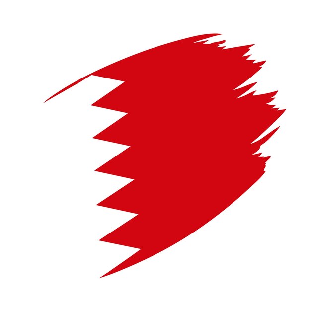 Vector a red bahrain flag with a background brush strokes vector illustration