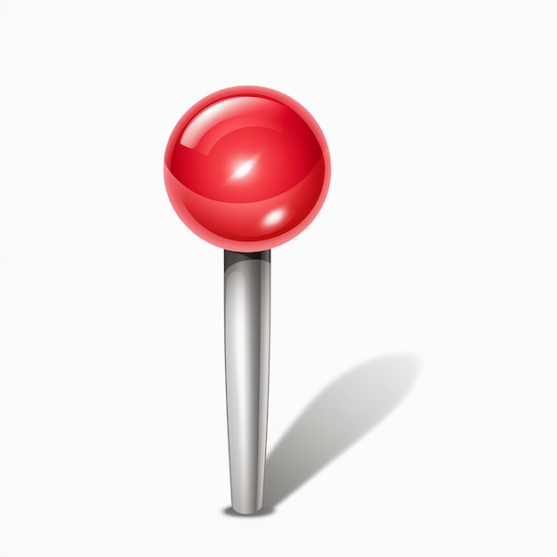 Vector a red ball that is on a silver stand