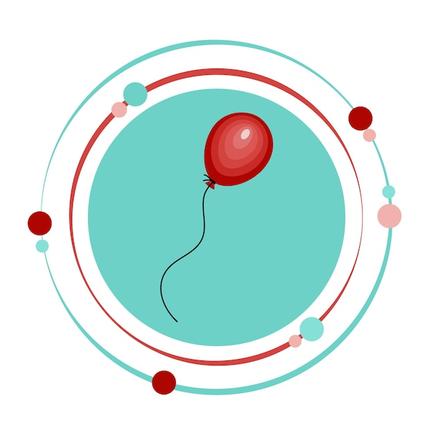 Red balloon vector illustration graphic icon decal symbol