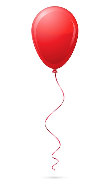 Red Balloon On White Background Stock Illustration - Download Image Now - Balloon,  String, Red - iStock