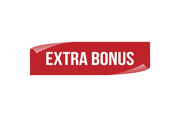 Vettore banner rosso bonus extra su sfondo bianco