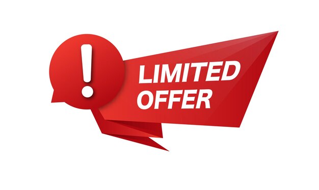 Bandiera rossa offerta limitata proposta di marketing di sconto