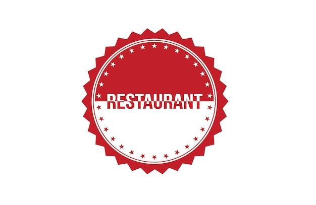 Red banner restaurant on white background