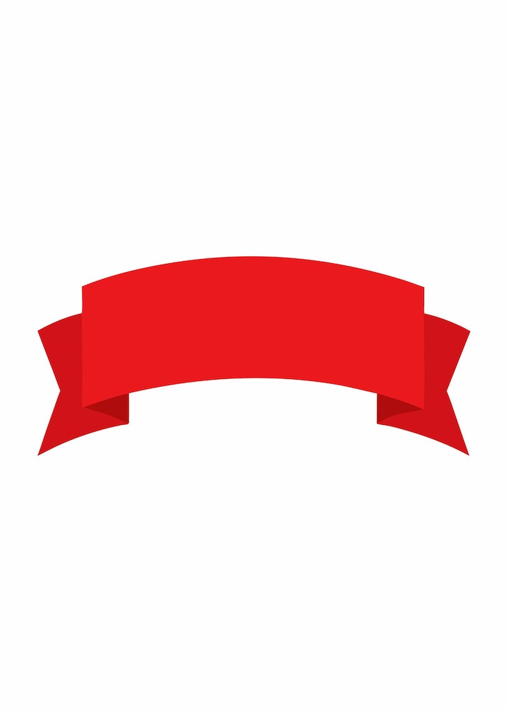 Vector red banner sticker on white background