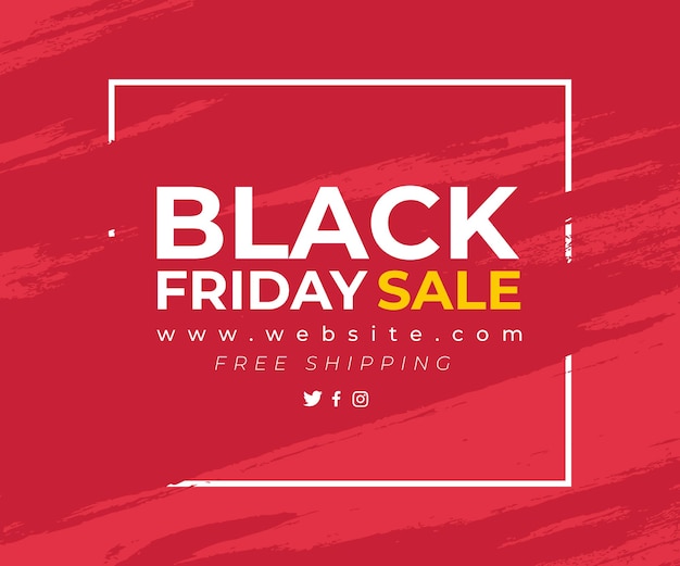 Red banner with splash for Black Friday sale