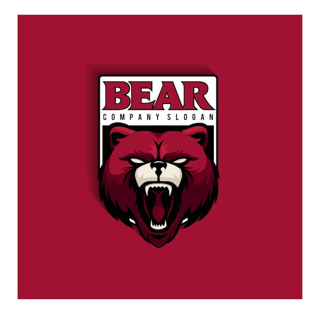 Vector a red bear logo with the word bear company on it