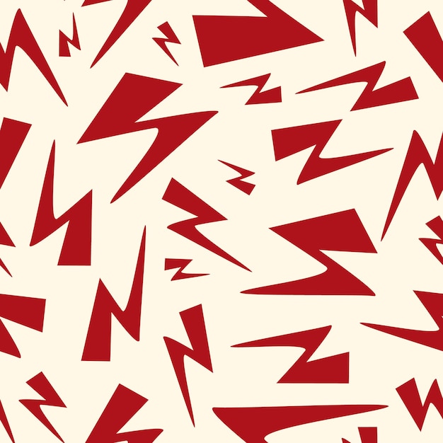 Vector a red and beige pattern of lightning bolts