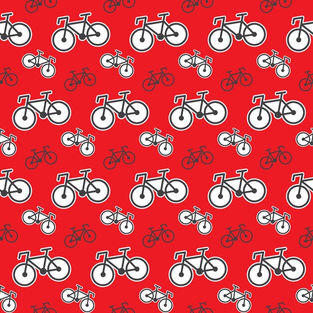 Red bicycle seamless pattern vector