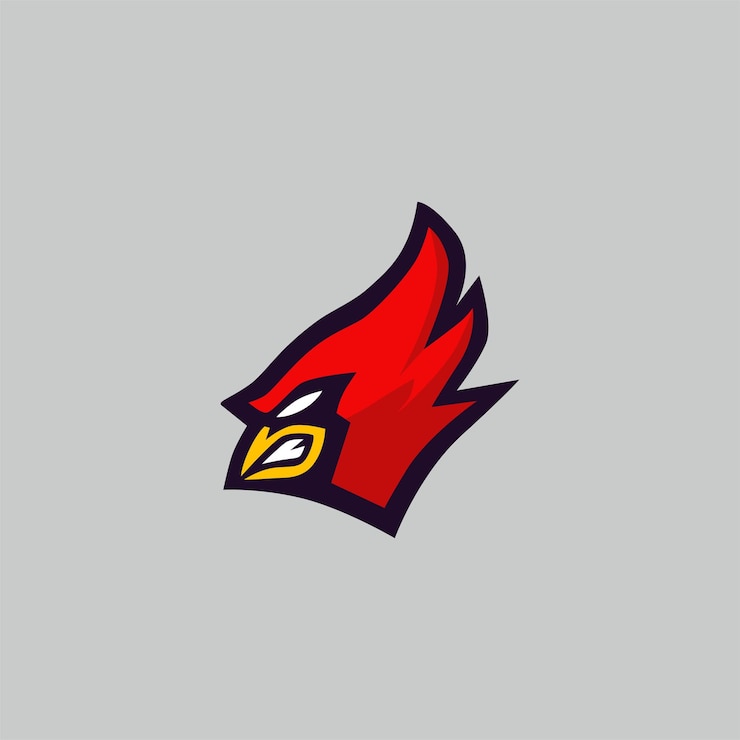 Vector red bird head