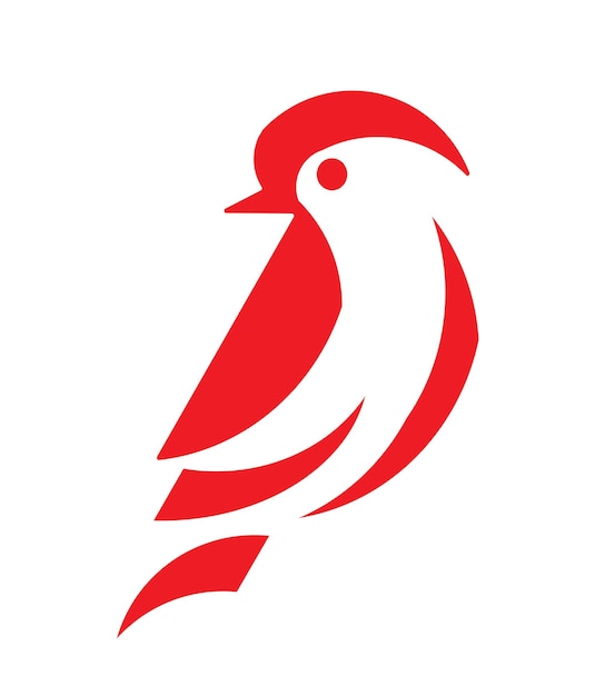 Vector red bird line design