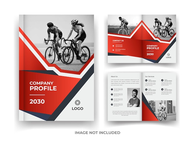 Red and black 04 page business brochure design e report annuale e modello di rivista