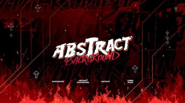 Red And Black Abstract Background With Fire Element