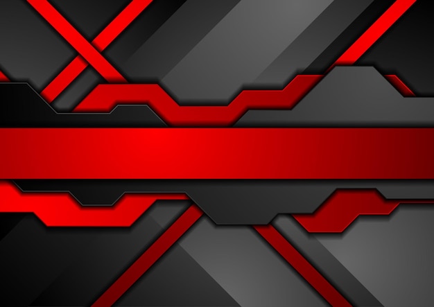 Red and black abstract technology background