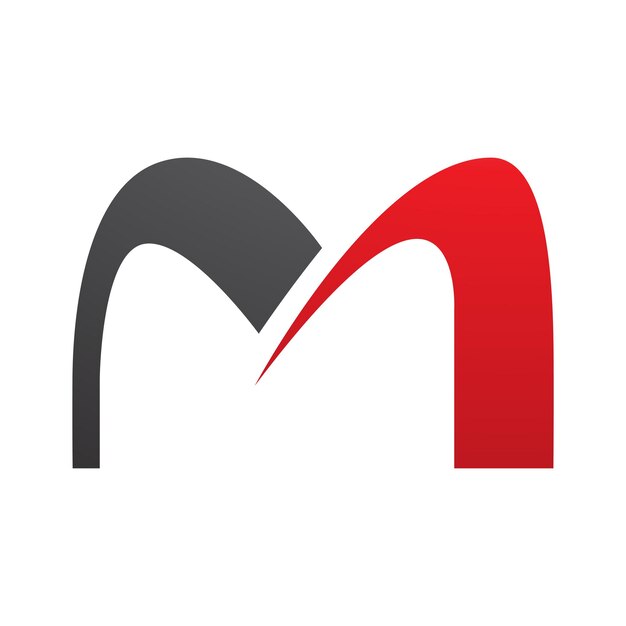 Red and Black Arch Shaped Letter M Icon