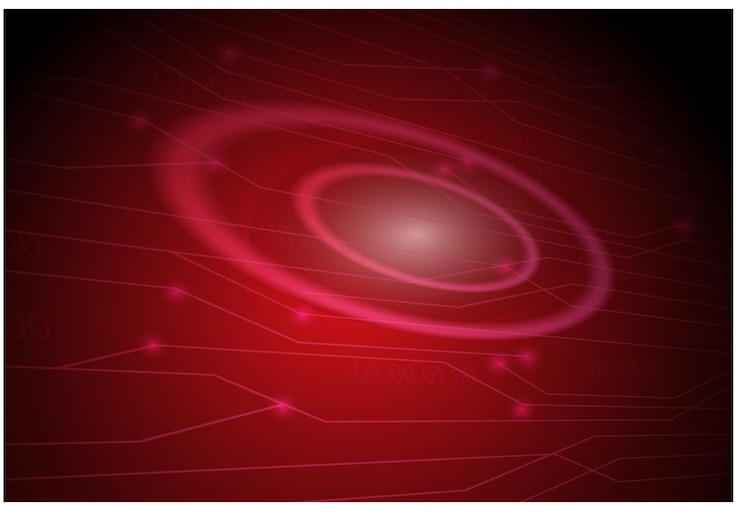 Vector a red and black background with a circle in the center that says'red '