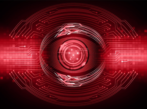 Vector a red and black background with a circle with the word cyber on it