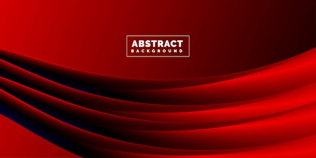 Red and black banner with flow shapes abstract background design