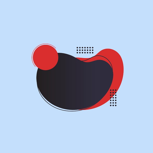 red black blank label in flat vector design