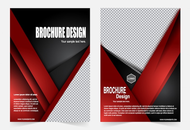 Red and black brochure template flyer design