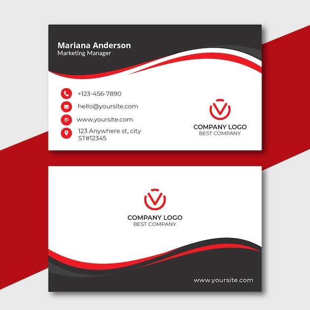 Vector red black buisness card design