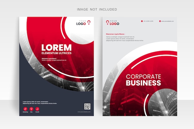 A red and black business brochure for corporate business.