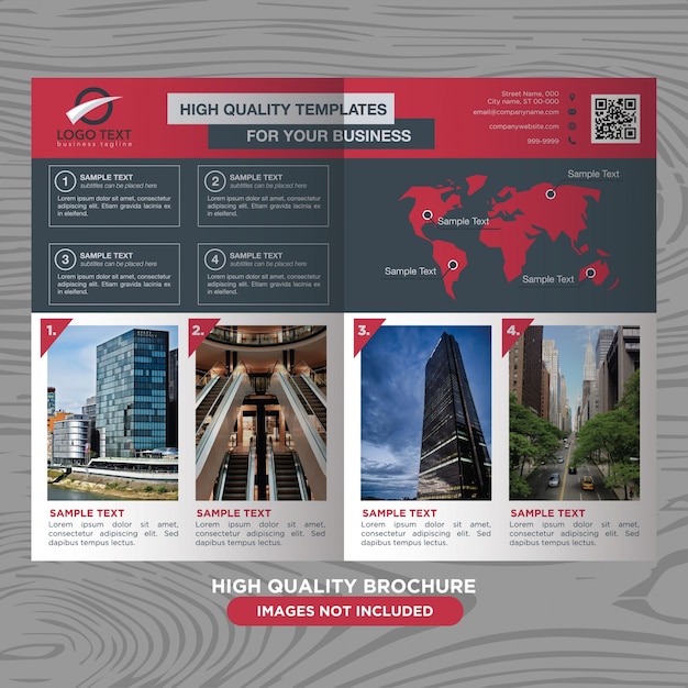 Vector red and black business brochure