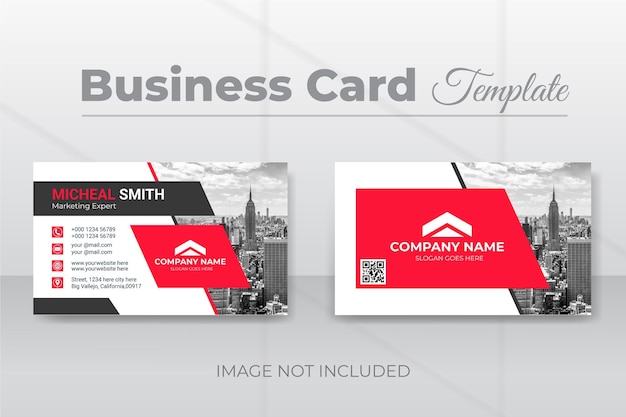 Vector red and black business card template