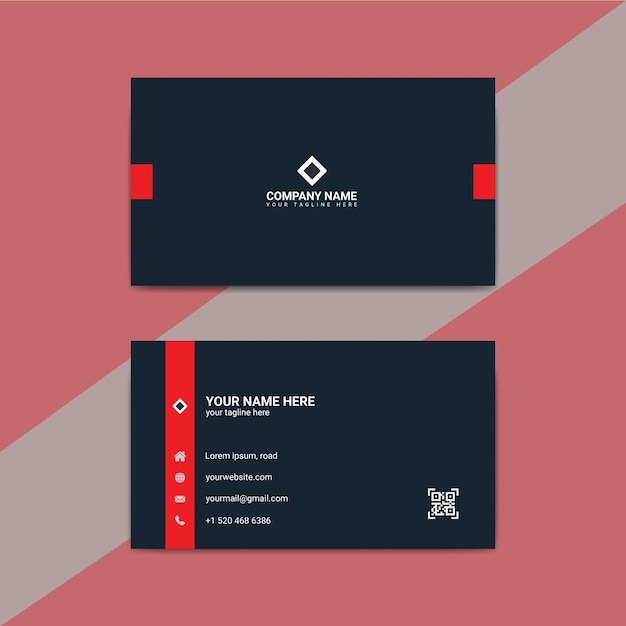 red and black business card