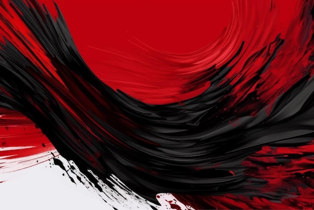 Red and black color grunge abstract brush stroke background