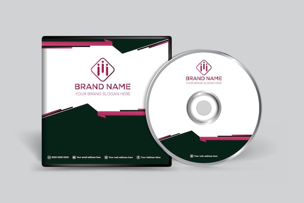 red and black color modern cd cover template