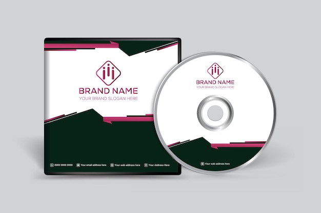 Vector red and black color modern cd cover template