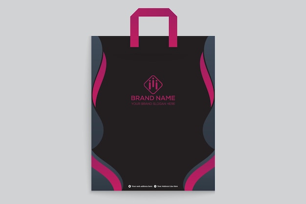 Vector red and black color shopping bag design