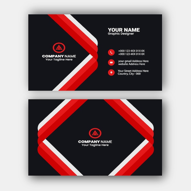 Red and black colorful professional business card