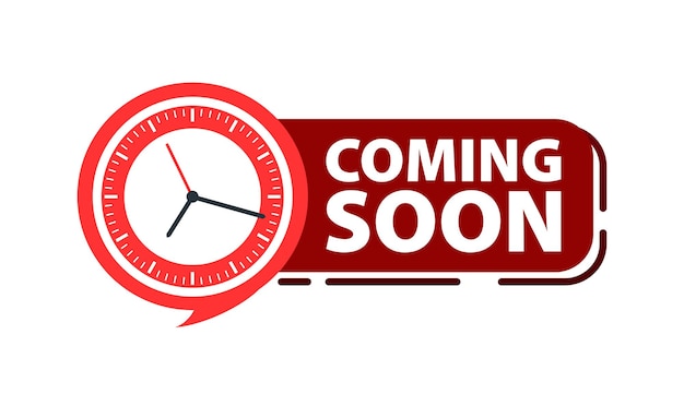 Vector red and black coming soon countdown clock vector design vector illustration