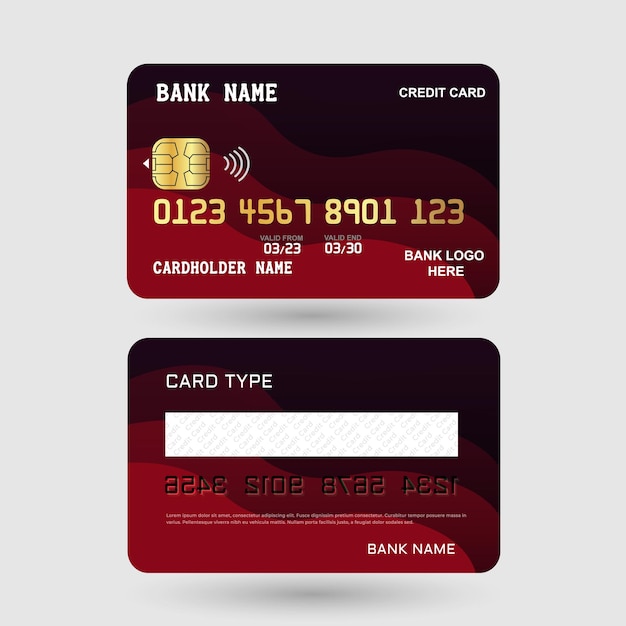 Red and black credit card template