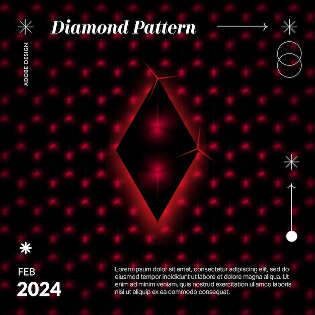 Vector red and black diamond pattern eps