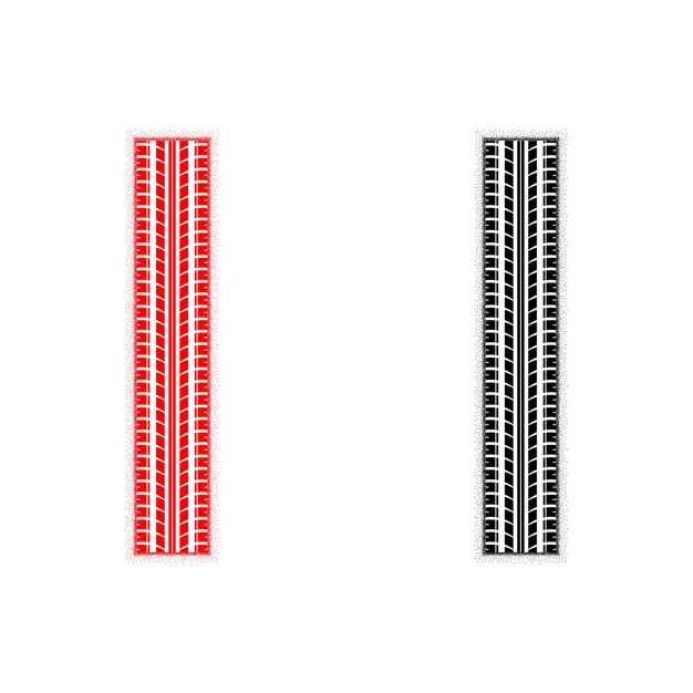 Vector red and black dotted tires