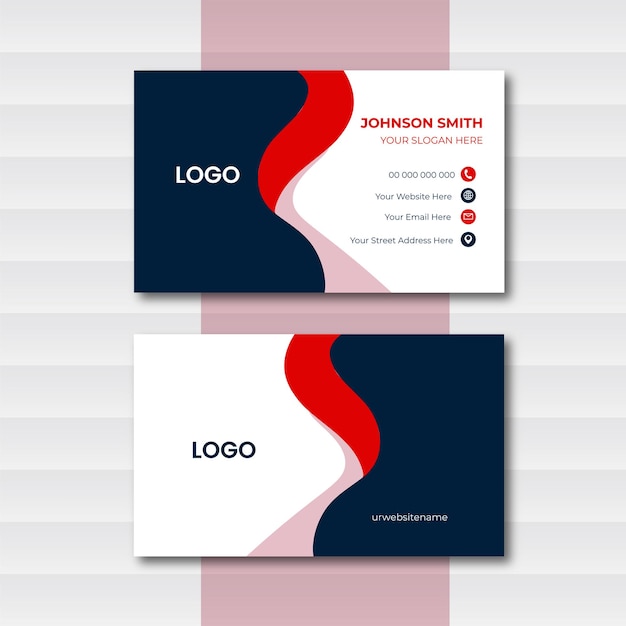 Red and black elegant corporate card template