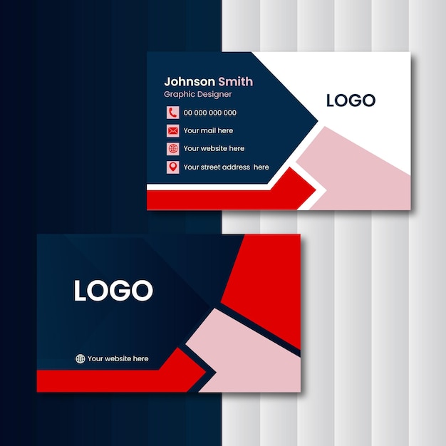 Vector red and black elegant corporate card template